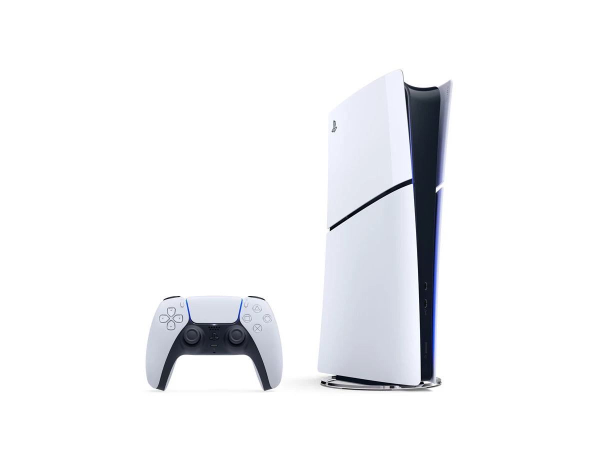Used Sony PlayStation 5 Slim Digital Edition console with DualSense controller (official Sony stock image)